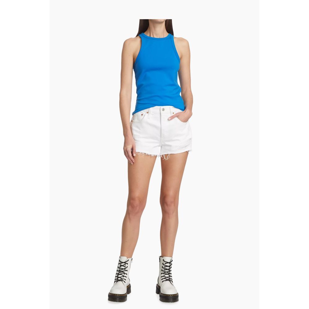 NWT Levi's 501® Original Distressed High Waisted Shorts 26 White